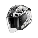 bukósisak nyitott SHARK SKWAL JET PRANZ FEKETE-FEHÉR-ARANY