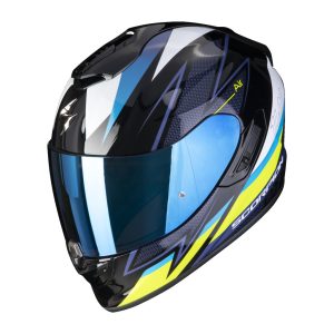 bukósisak zárt SCORPION EXO-1400 EVO AIR THELIOS BLACK/BLUE/NEON YELLOW