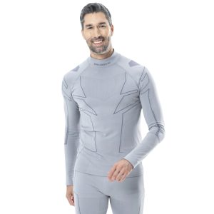 BRUBECK® COOLER nyári férfi hosszú ujjú motoros aláöltöző felső szürke