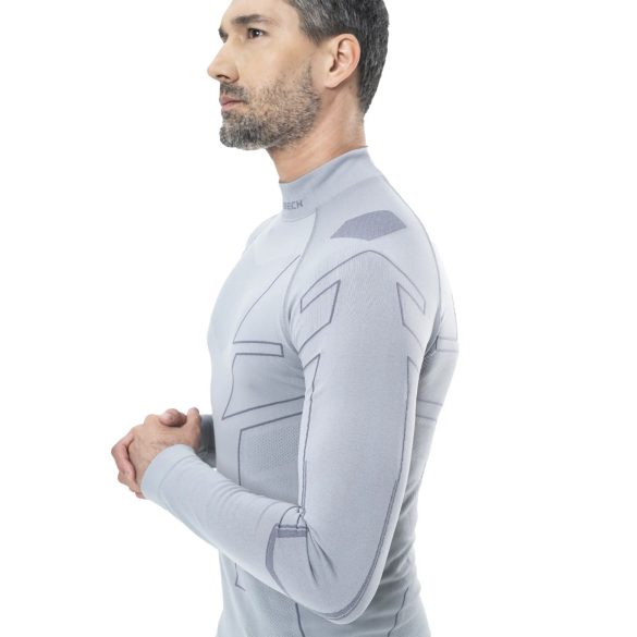 BRUBECK® COOLER nyári férfi hosszú ujjú motoros aláöltöző felső szürke