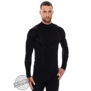 BRUBECK® COOLER nyári férfi hosszú ujjú motoros aláöltöző felső fekete