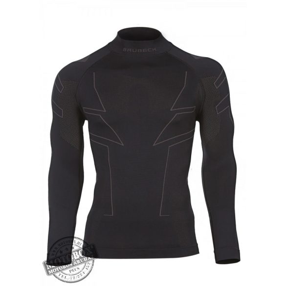 BRUBECK® COOLER nyári férfi hosszú ujjú motoros aláöltöző felső fekete