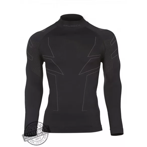 BRUBECK® COOLER nyári férfi hosszú ujjú motoros aláöltöző felső fekete