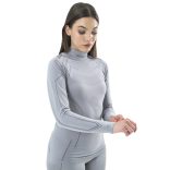 BRUBECK® COOLER nyári női hosszú ujjú motoros aláöltöző felső szürke