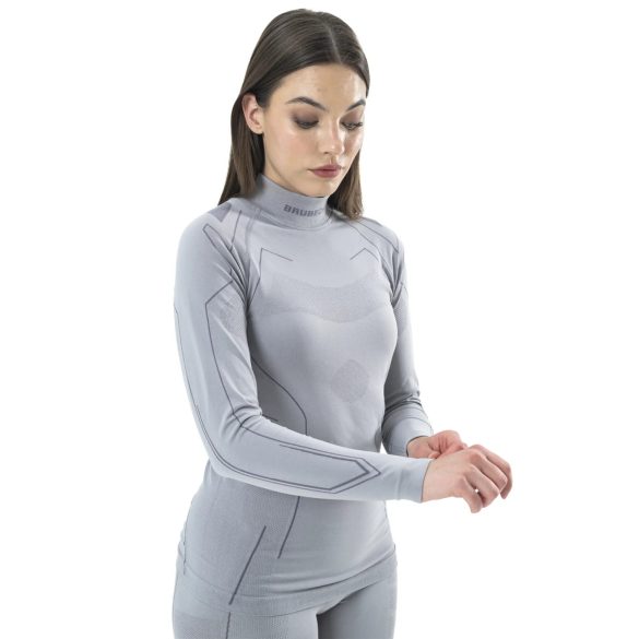 BRUBECK® COOLER nyári női hosszú ujjú motoros aláöltöző felső szürke