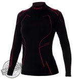 BRUBECK® COOLER nyári női hosszú ujjú motoros aláöltöző felső fekete-pink