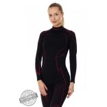 BRUBECK® COOLER nyári női hosszú ujjú motoros aláöltöző felső fekete-pink