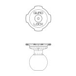 QUAD LOCK® Autós 1" golyó adapteres telefontartó + Top Cap