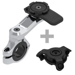   QUAD LOCK® Motor telefontartó kormányrúdra PRO Króm + rezgéscsillapító adapter