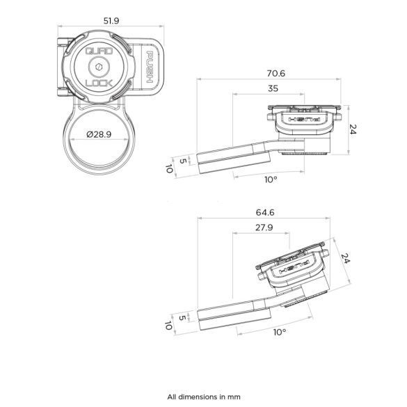 QUAD LOCK® Kerékpározás - telefontartó stucni csapágyleszorító sapka alá