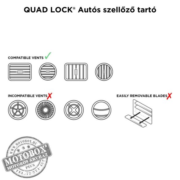 QUAD LOCK® Autós szellőző tartó