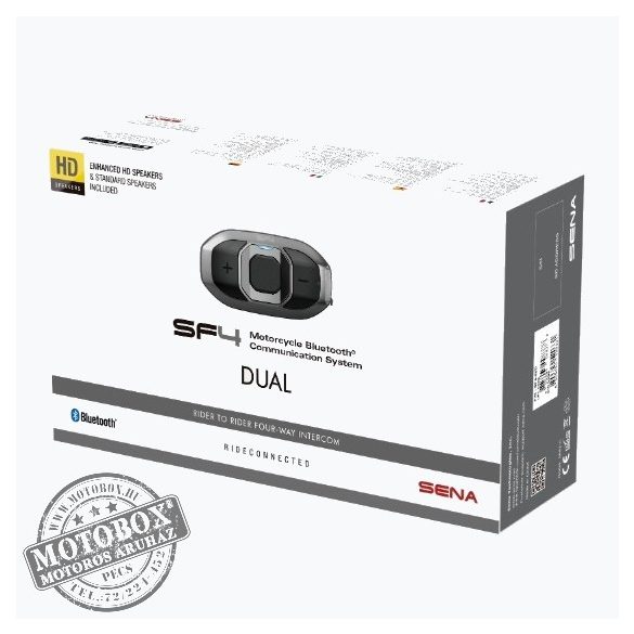 SENA SF4 DUPLA CSOMAG HD-hangszórókkal, 4-résztvevős Bluetooth kapcsolat