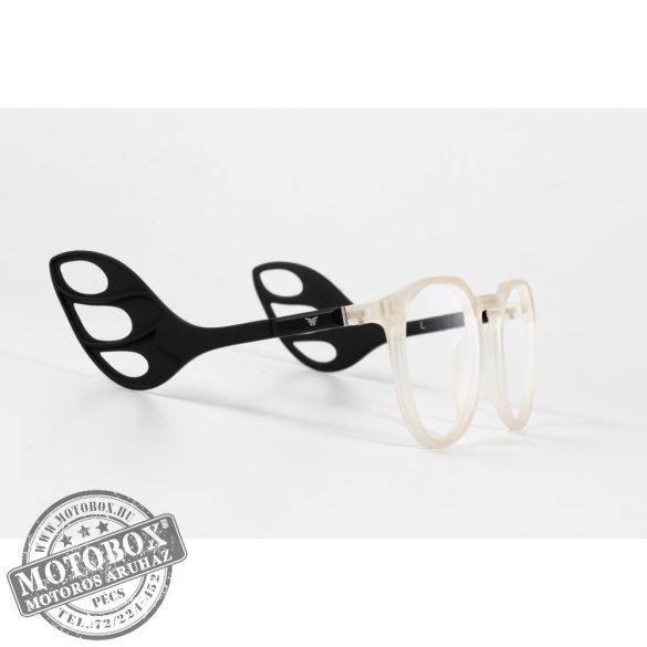 Szemüvegkeret sisakos szárral + utcai szár + Clip-On MOTOEYE H0004-C2 Átlátszó, Fekete