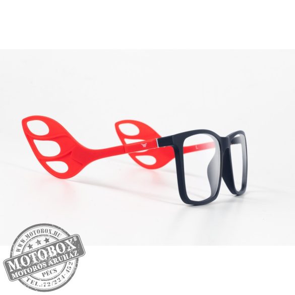 Szemüvegkeret sisakos szárral + utcai szár + Clip-On MOTOEYE H0006-C2 Sötétkék, Piros