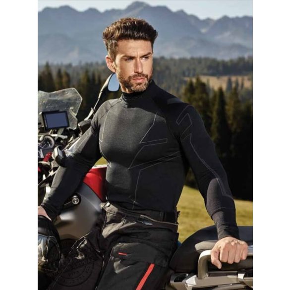 BRUBECK® COOLER nyári férfi hosszú ujjú motoros aláöltöző felső fekete
