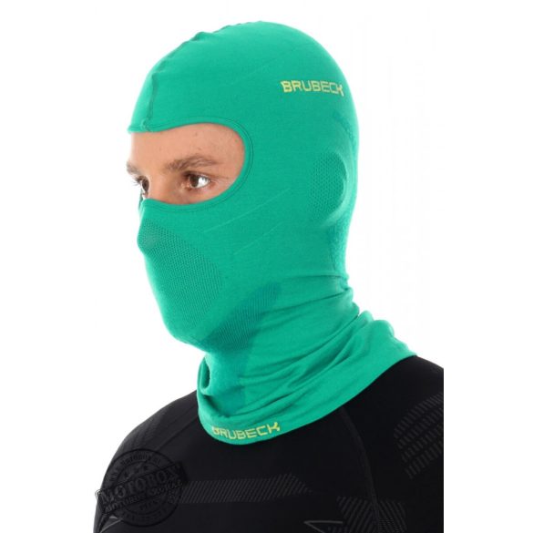 BRUBECK® Uniszex Merino gyapjú thermo maszk zöld
